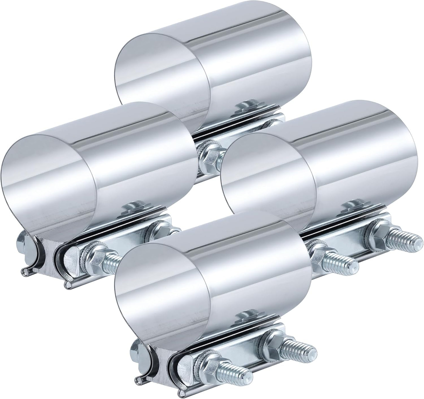 Abrazadera escape 2.75" acero inox 4 Pzas