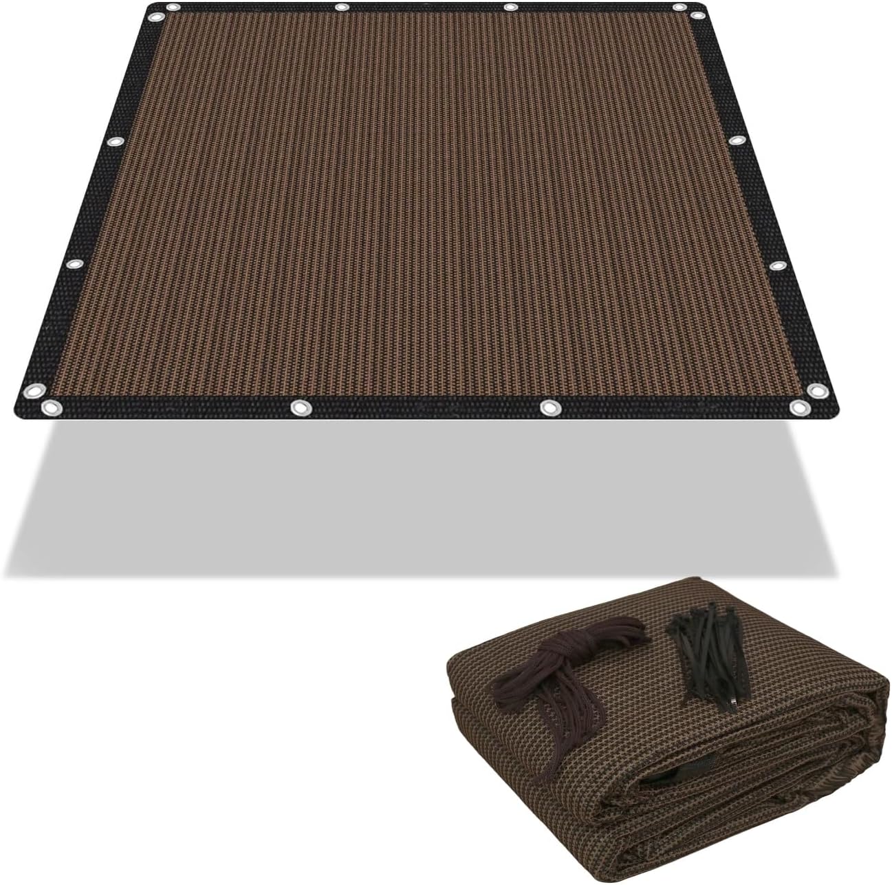 Tela sombra 90% sol toldo patio 6x6ft color moca