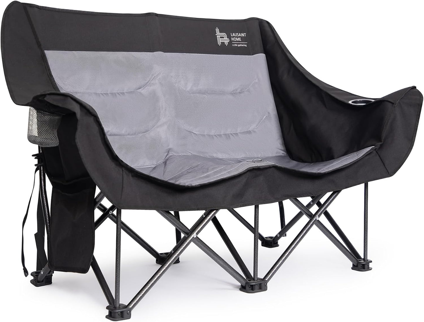 Silla campamento doble plegable con soporte tazas
