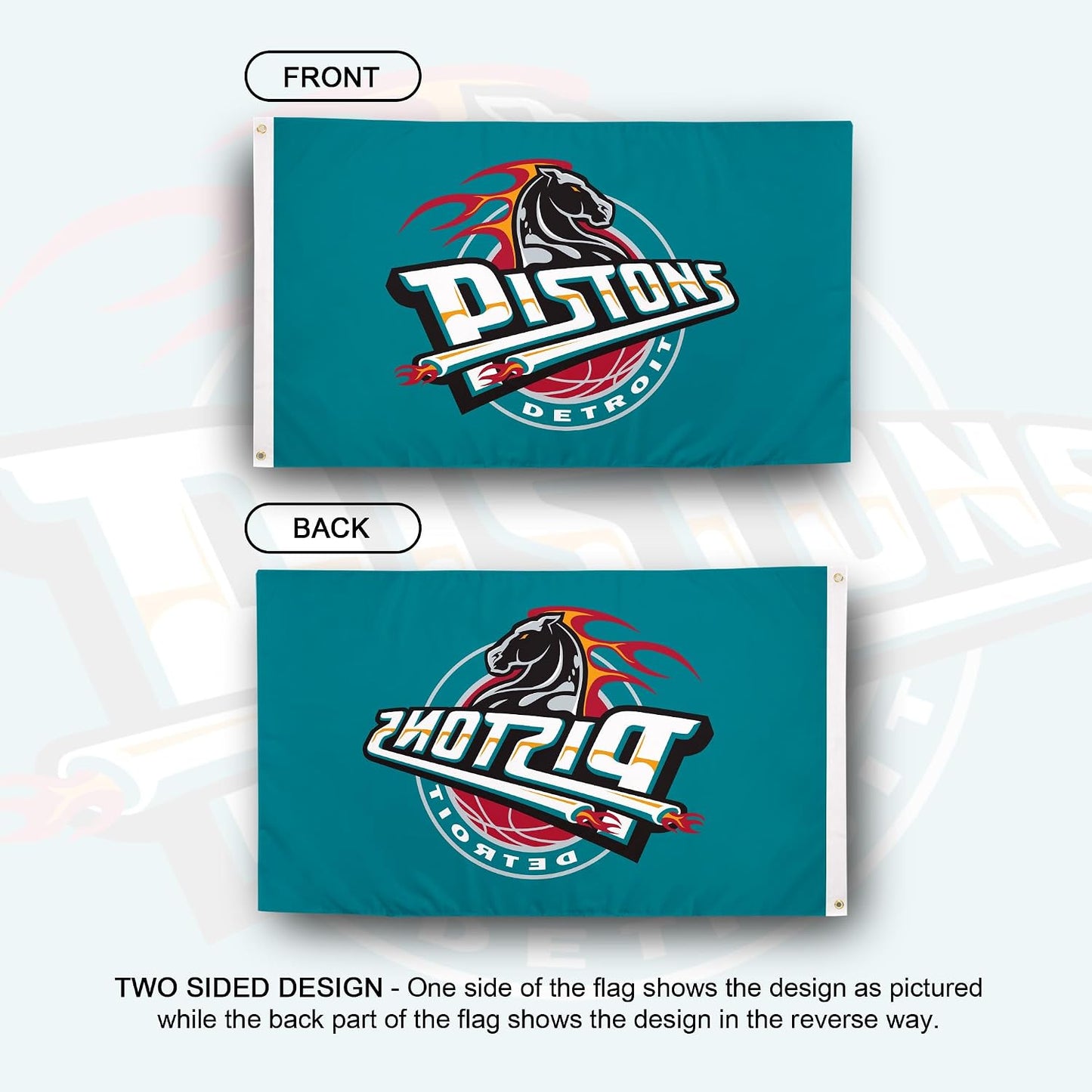 Bandera Detroit Pistons NBA 3x5ft poliéster