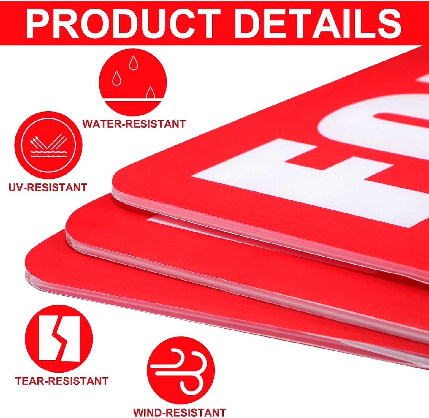 Letrero patio doble cara 12x16" color rojo 3 Uds