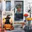 Bandera jardín gatos Halloween 12x18pulg doble cara