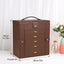 Caja joyas PU con espejo 6 niveles 5 cajones gran capacidad