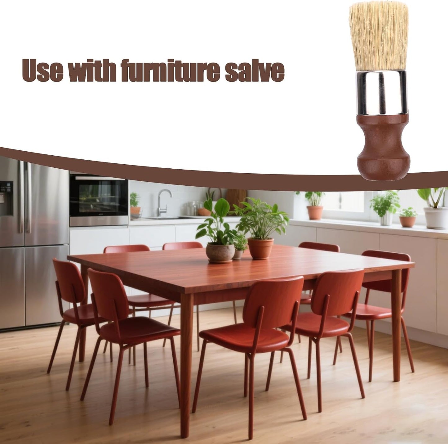 Cepillo limpieza muebles cuero madera mango corto cerdas suaves