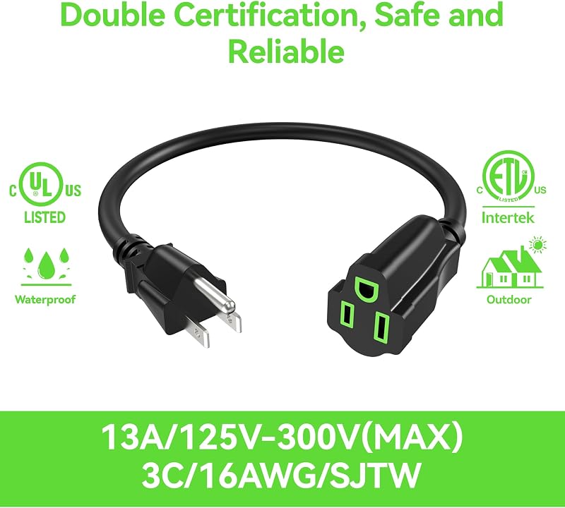 Cable extensión eléctrica 5ft 10 pzas con tierra