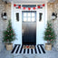 Alfombra exterior puerta 35.4x59pulg rayas blanca y negra