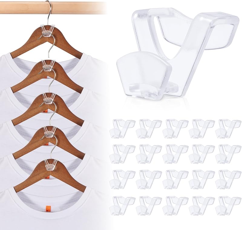 Perchas ahorradoras espacio 100 ganchos transparentes