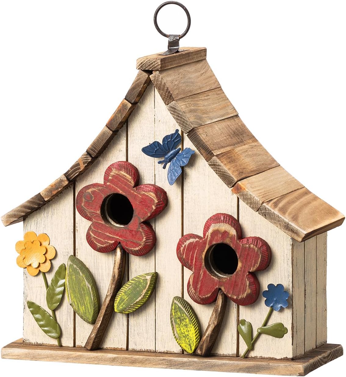Casas para pájaros colgantes de madera rústica 10.75pulg