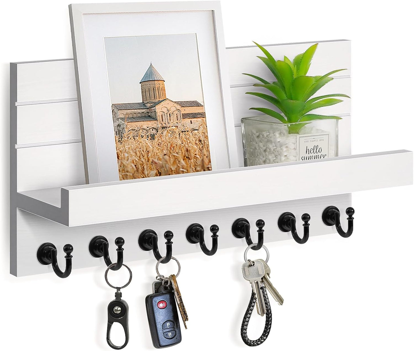 Soporte llaves pared 7 ganchos resistentes organiz. cocina