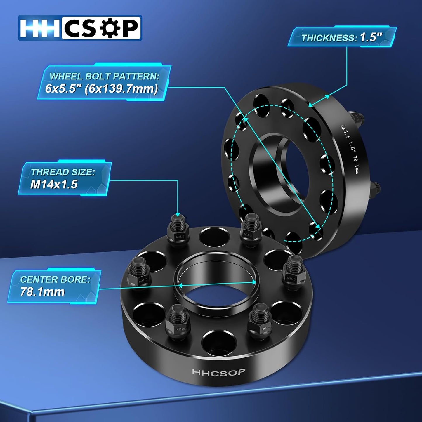 Espaciadores rueda 6x5.5 para Chevy GMC Silverado Tahoe