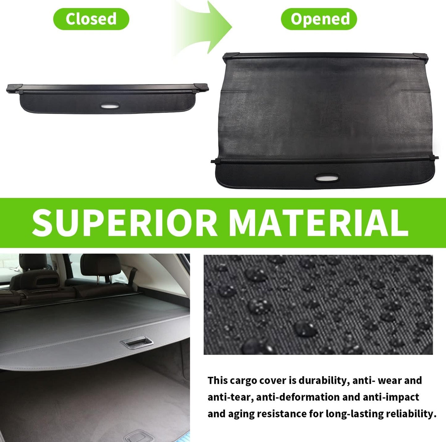 Cubierta maletero trasero BMW X5 proteccion seguridad