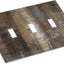 Placa interruptor vintage cobre oxidado 3 segmentos