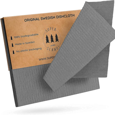 Pack 10 paños grises reutilizables compostables Suecia