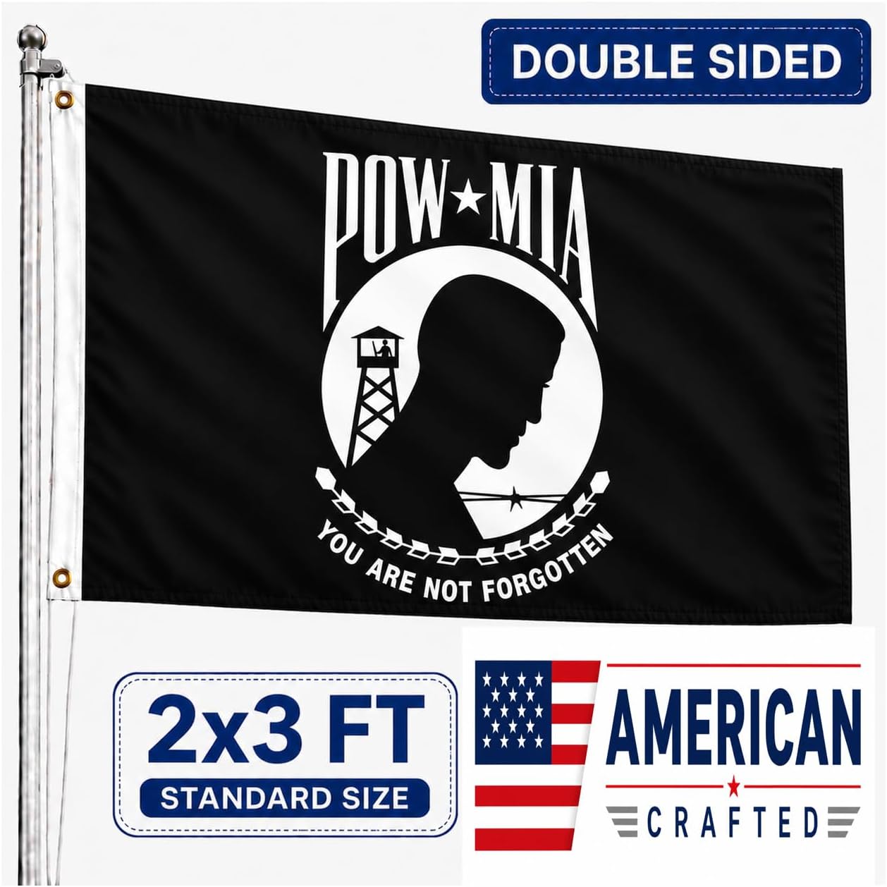 Bandera Mia Pow 2x3 doble cara resistente 3 capas