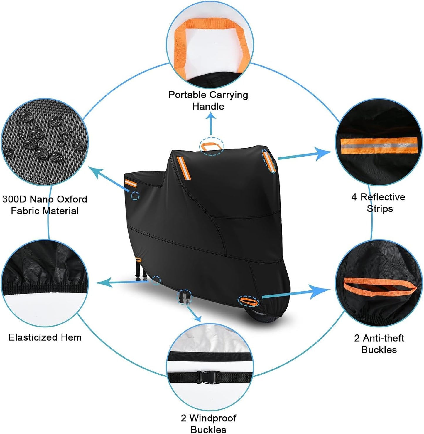 Funda ciclomotor 72x33x39" impermeable con hebillas