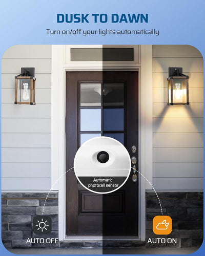 Toma sensor luz doble E26/E27 automática amanecer atardecer
