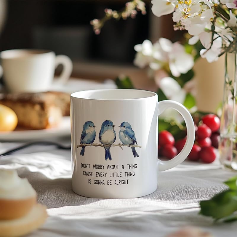 Taza cerámica café 11oz texto inglés blanco