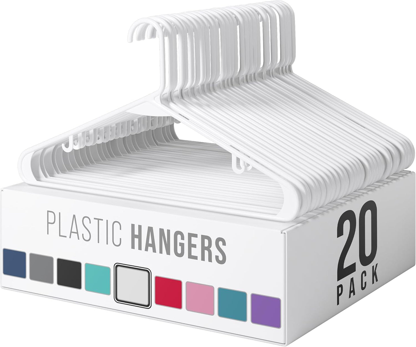 Perchas plástico blanco set 20 ganchos colgar ropa