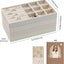 4 Pzas Bandeja Organizadora Joyas Apilable Beige