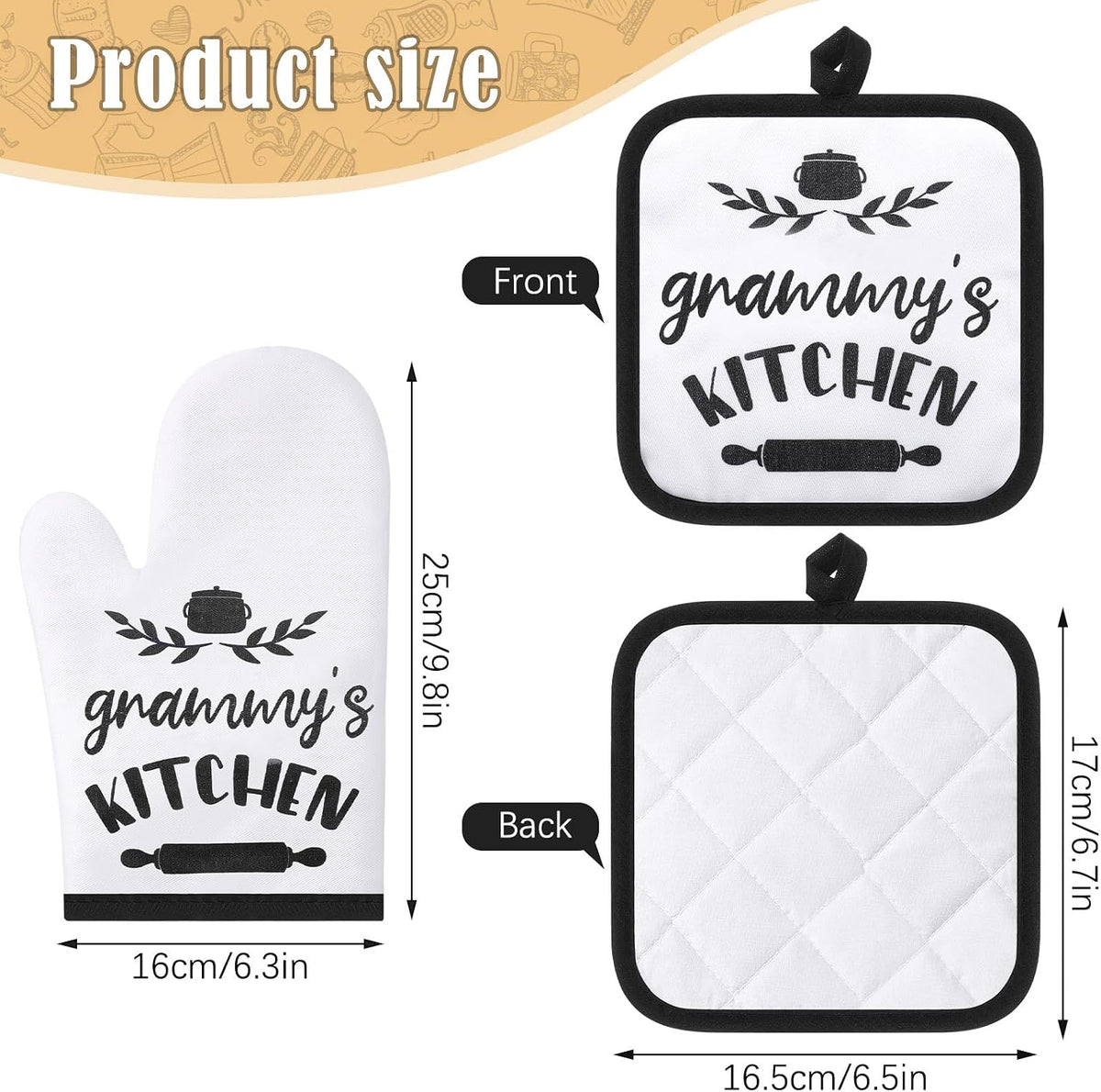 Juego 5 Pzas para Regalo Cocina Navidad Acción de Gracias