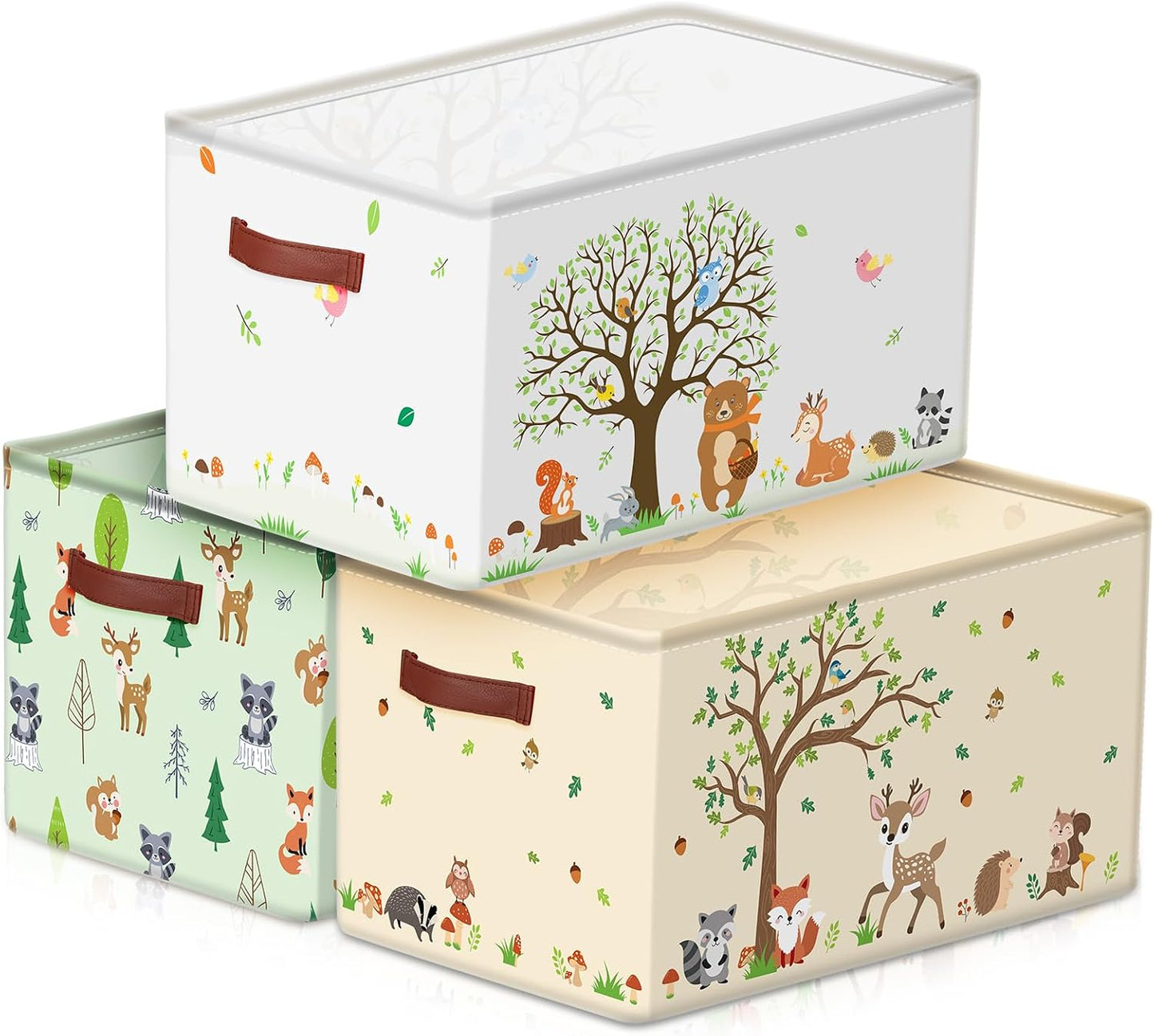 3 Pzas Cesta Almacenamiento Animales Bosque Plegable