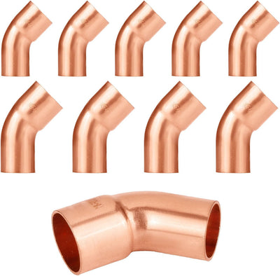 10 Accesorios Cobre 1/2pulg Codo 45grados Soldadura Sudor