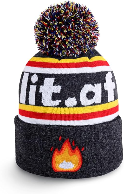 Gorro punto pompón invierno cálido colorido hombre mujer