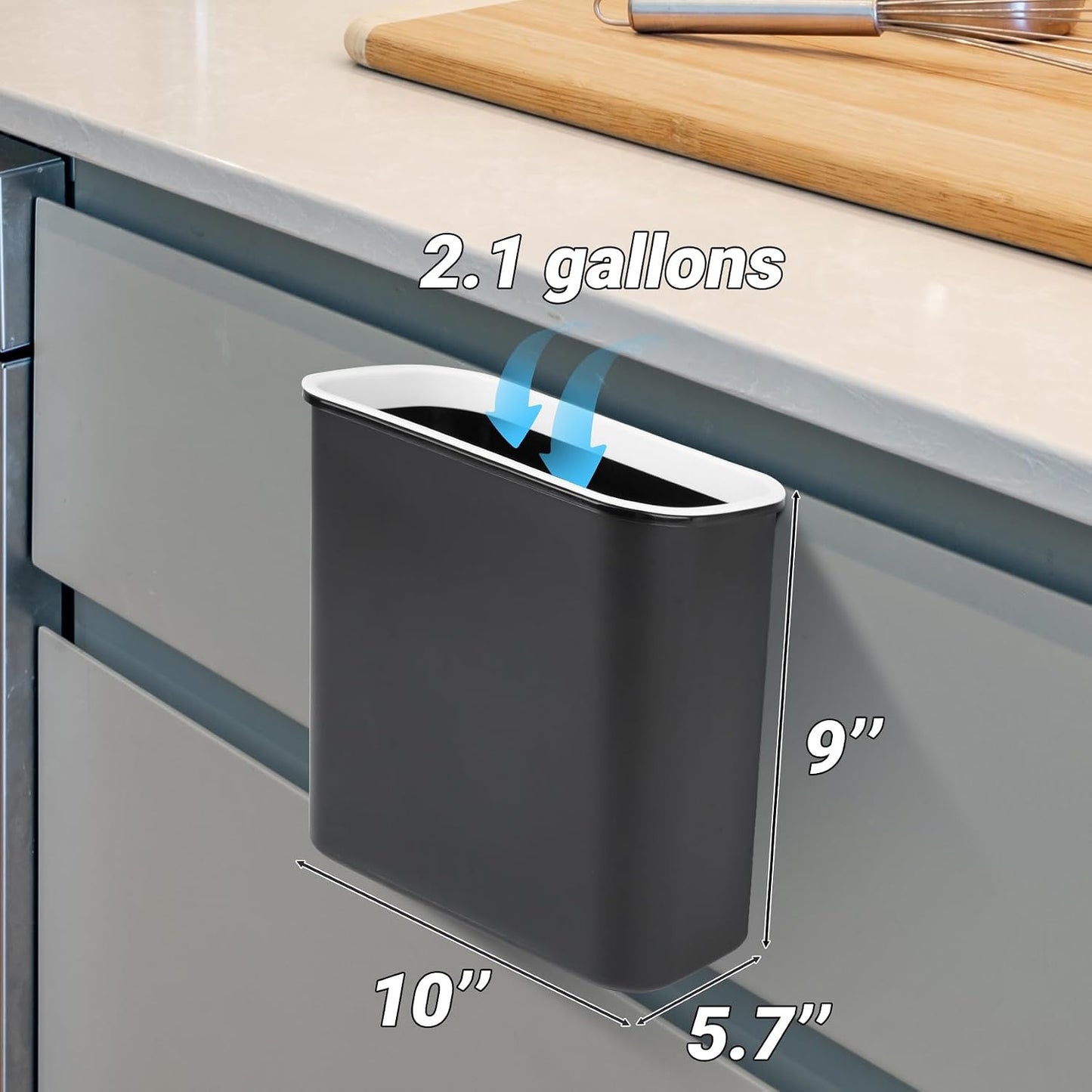 Basurero magnético 2.1gal soporte utensilios parrilla cocina