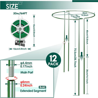12 Pzas Soporte Plantas 30pulg Jaula Semicircular