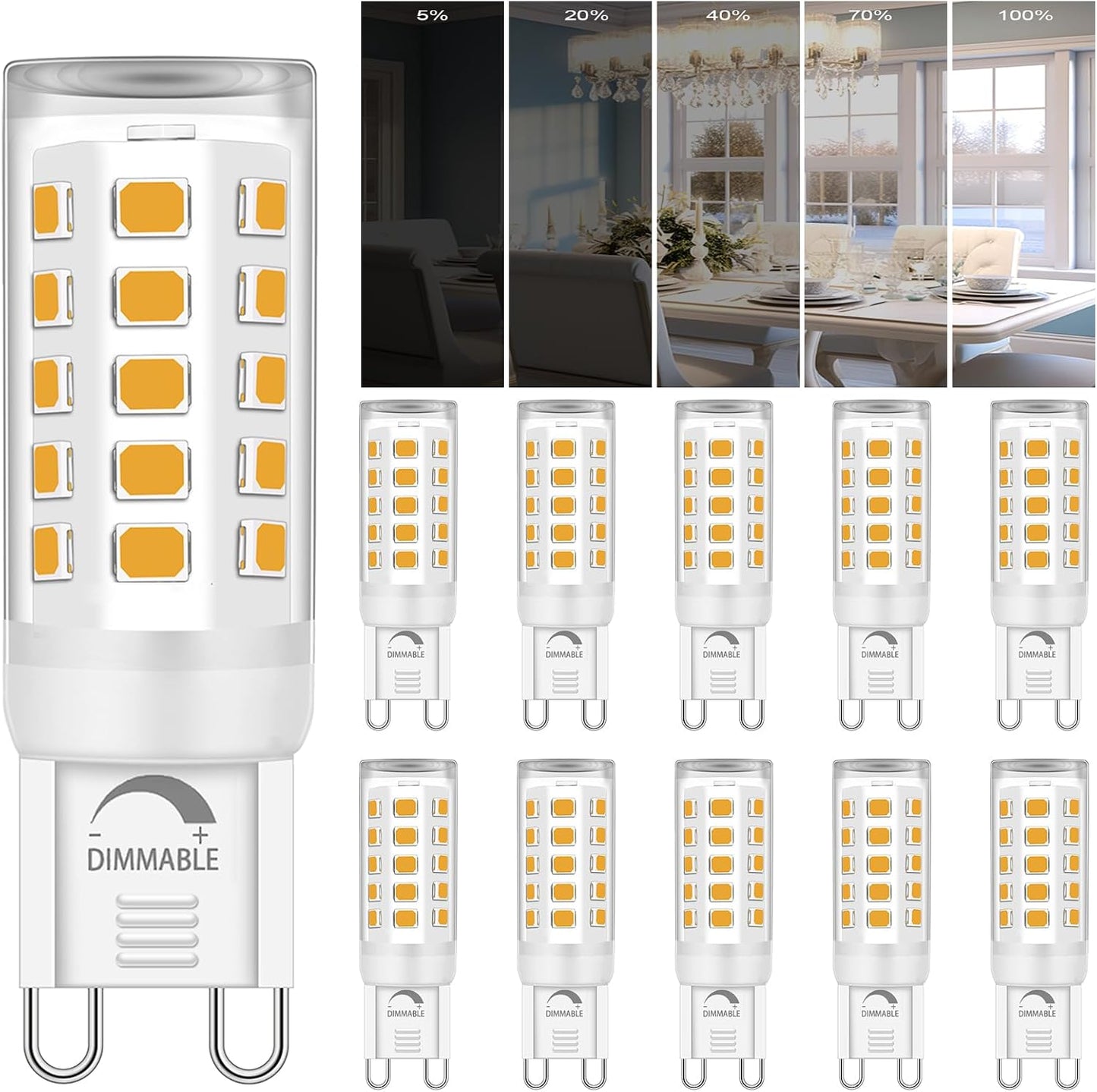 Bombilla LED G9 regulable 2700K blanco cálido 4W