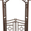 Arco jardín aluminio marrón con puerta