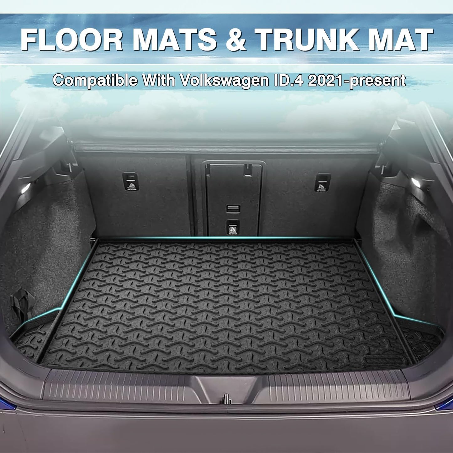 Alfombras piso VW ID.4 21-25 impermeables negro