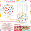 Set 75 platos servilletas y tenedores 7pulg lunares arcoíris