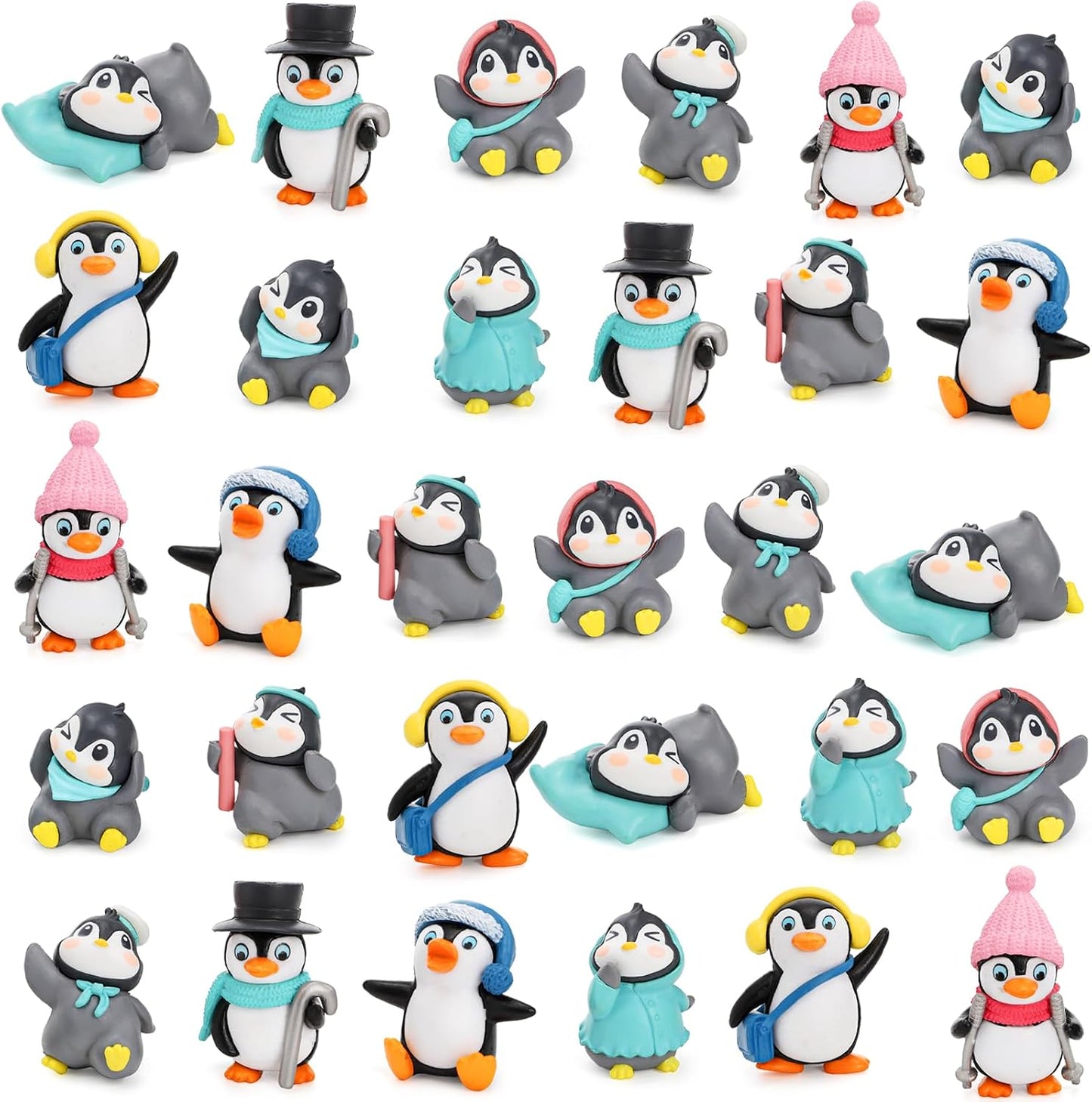 30 Pzas Mini Pingüinos Decoración Pastel Regalo Cumpleaños