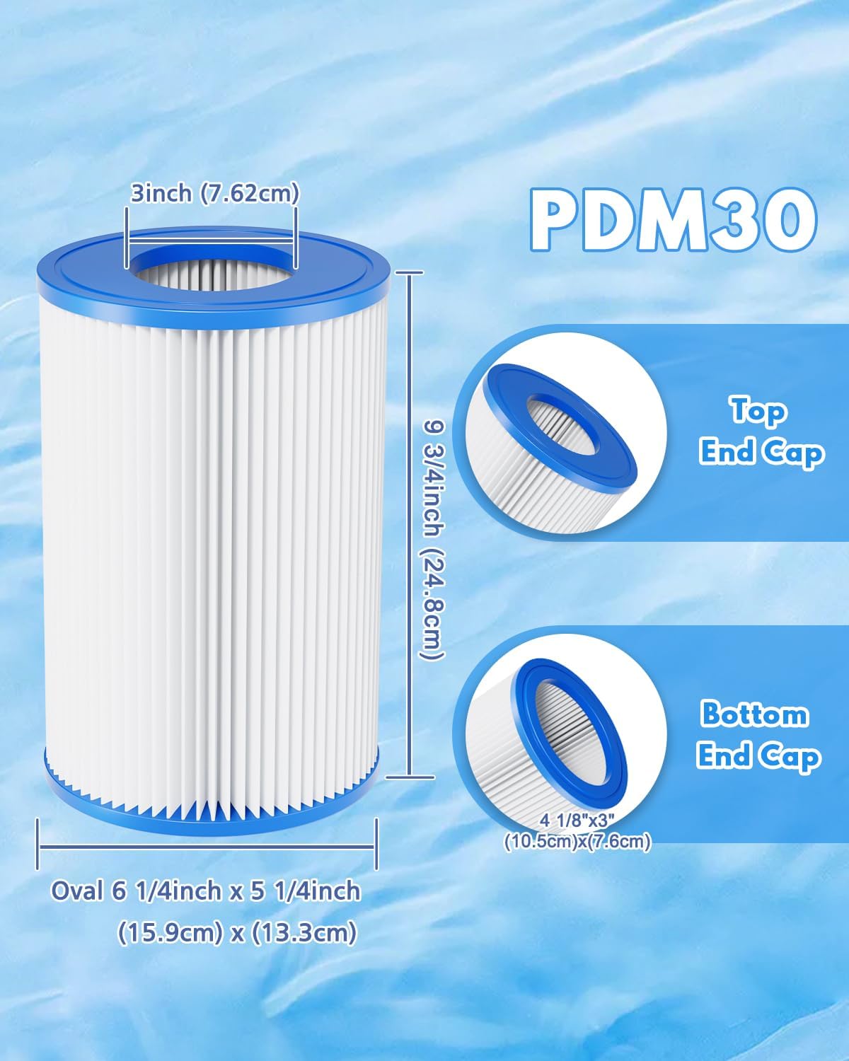 Cartucho filtro oval bañera hidromasaje 30ft2 pack 2