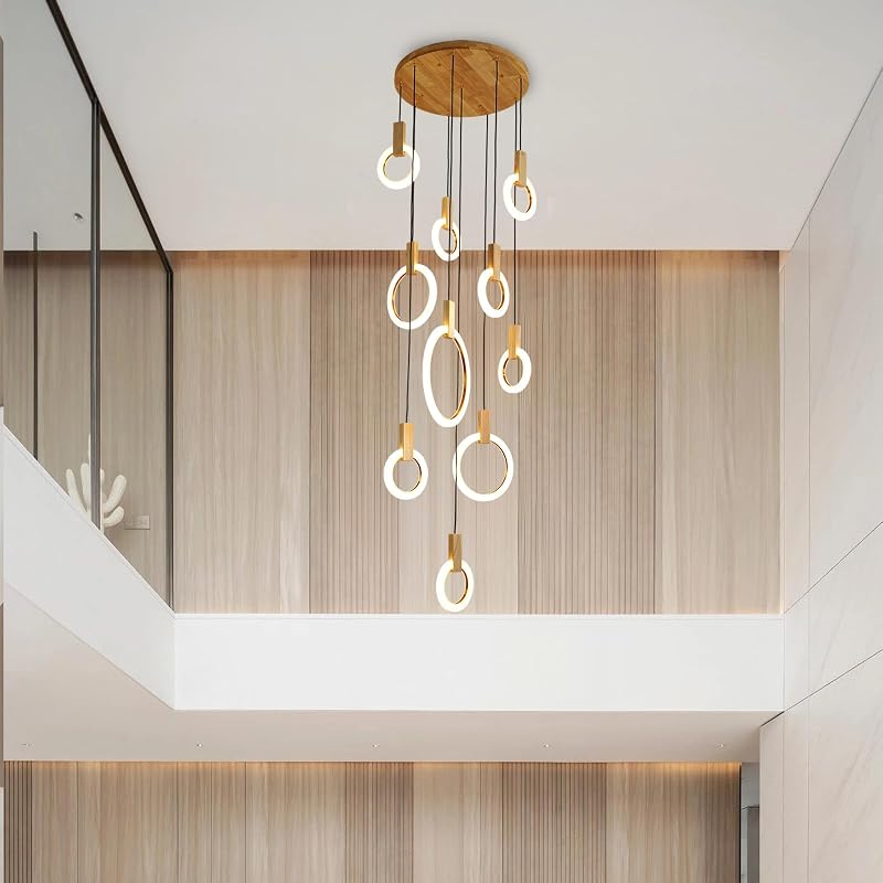 Candelabros LED modernos para techo alto sala entrada hotel