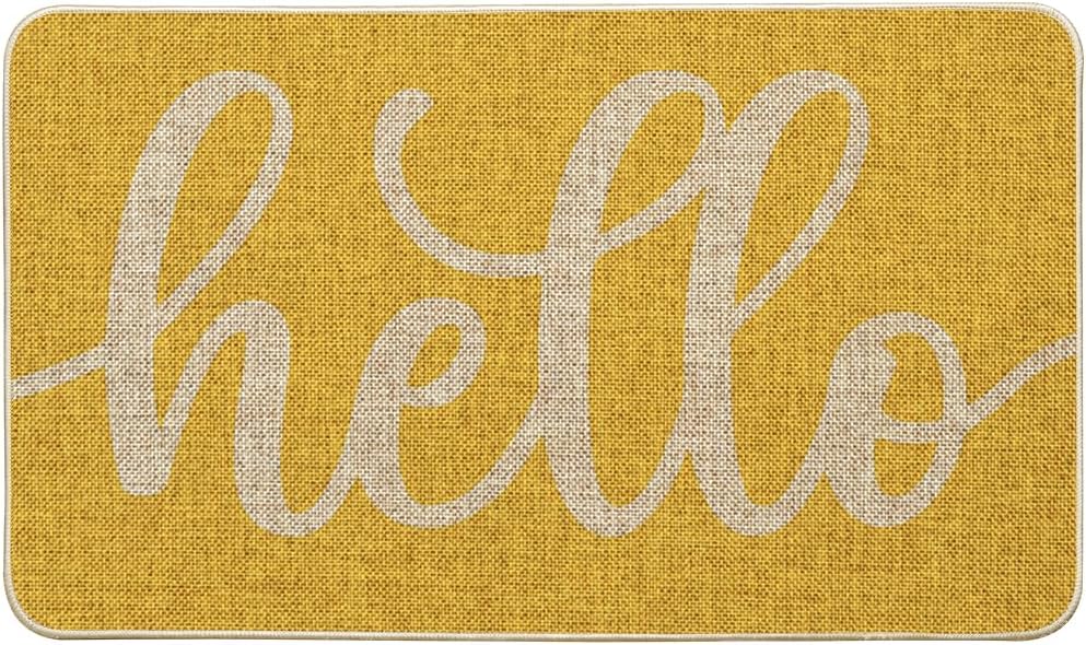 Tapete amarillo Hello Spring para hogar 17x29"