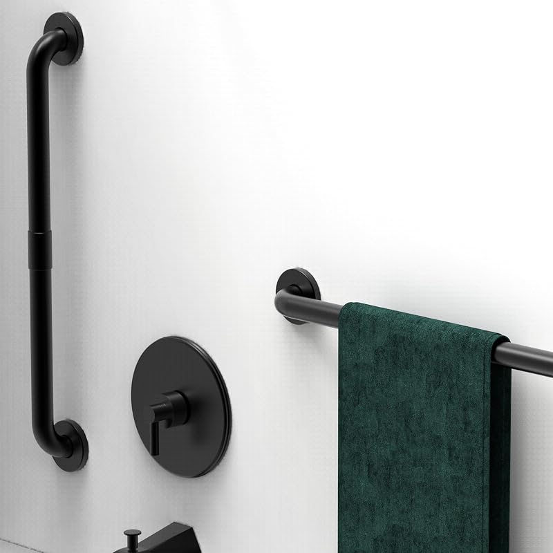 2 Barra agarre acero inox baño 24" comp ADA 500lb Matt Black