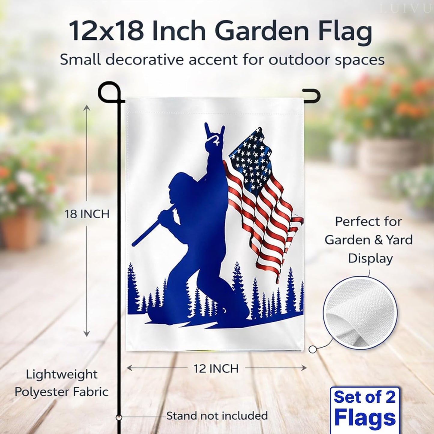 2 Banderas Poliéster 3x5ft y 12x18" Azul con Ojales Latón