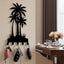 Portallaves metal negro 5 ganchos estilo tropical para pared