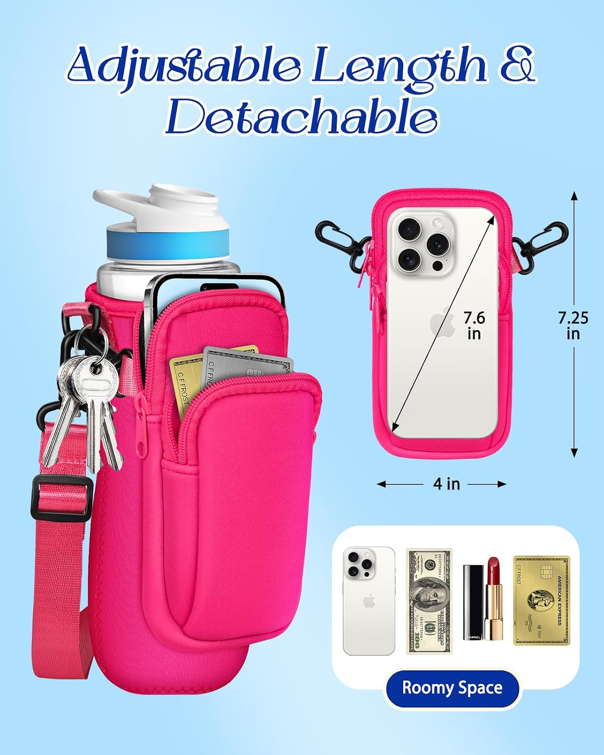 Funda botella agua con bolsa Cirkul 22oz correa hombro