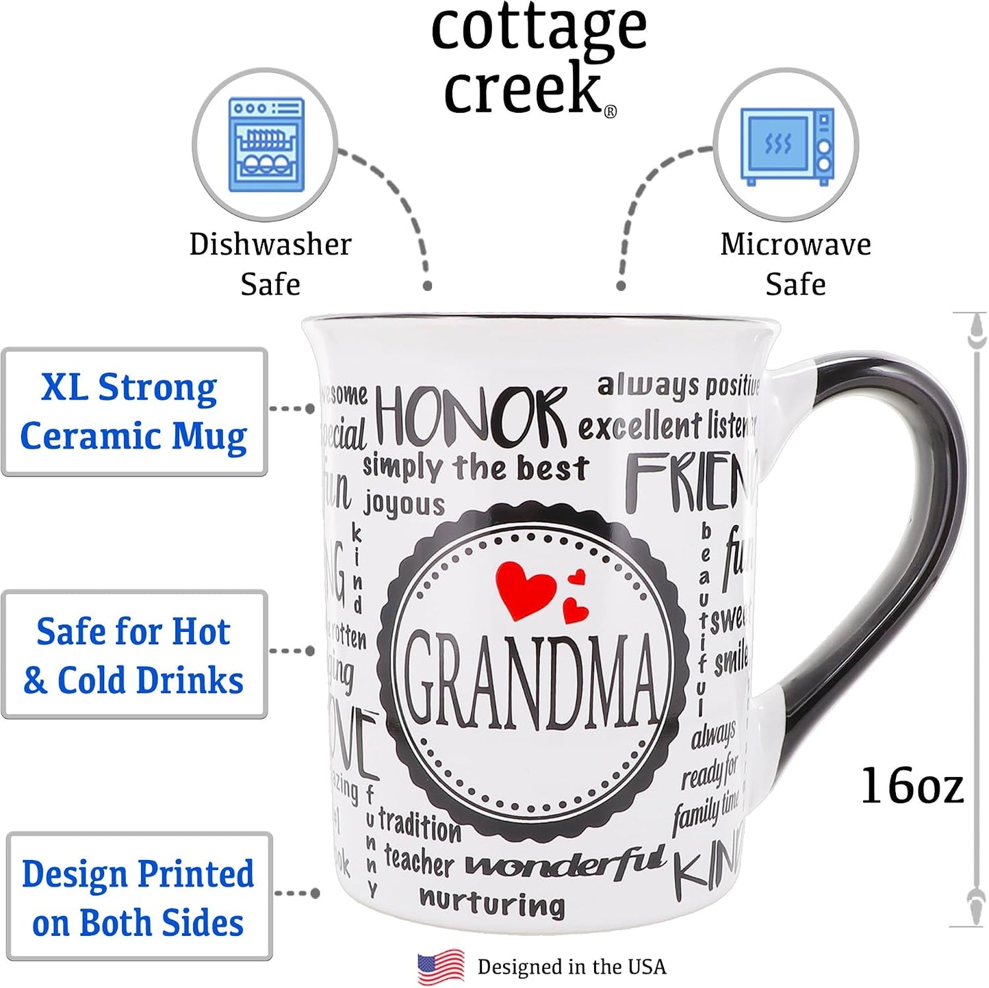 Taza Cerámica Grande para Café Regalo Mamá Abuela
