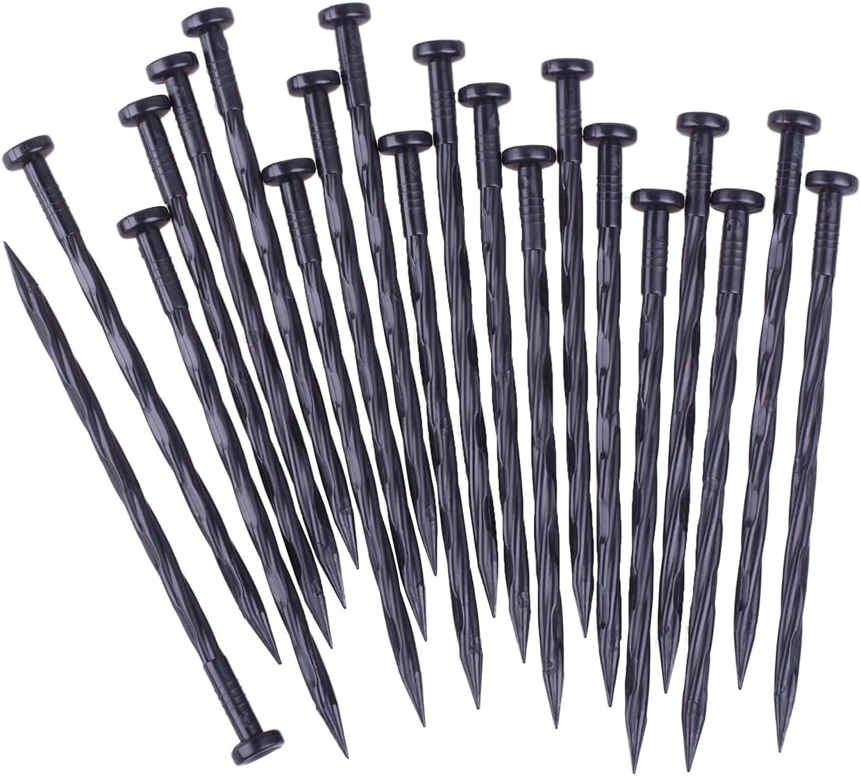 50 Picos Plástico Espiral 8pulg Jardín Césped Artificial