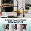 Grifo cocina acero inox con rociador desplegable