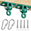 Colgadores madera patio 2400lb ganchos verdes 2pzas