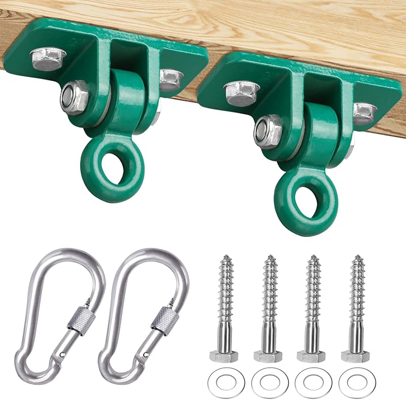 Colgadores madera patio 2400lb ganchos verdes 2pzas