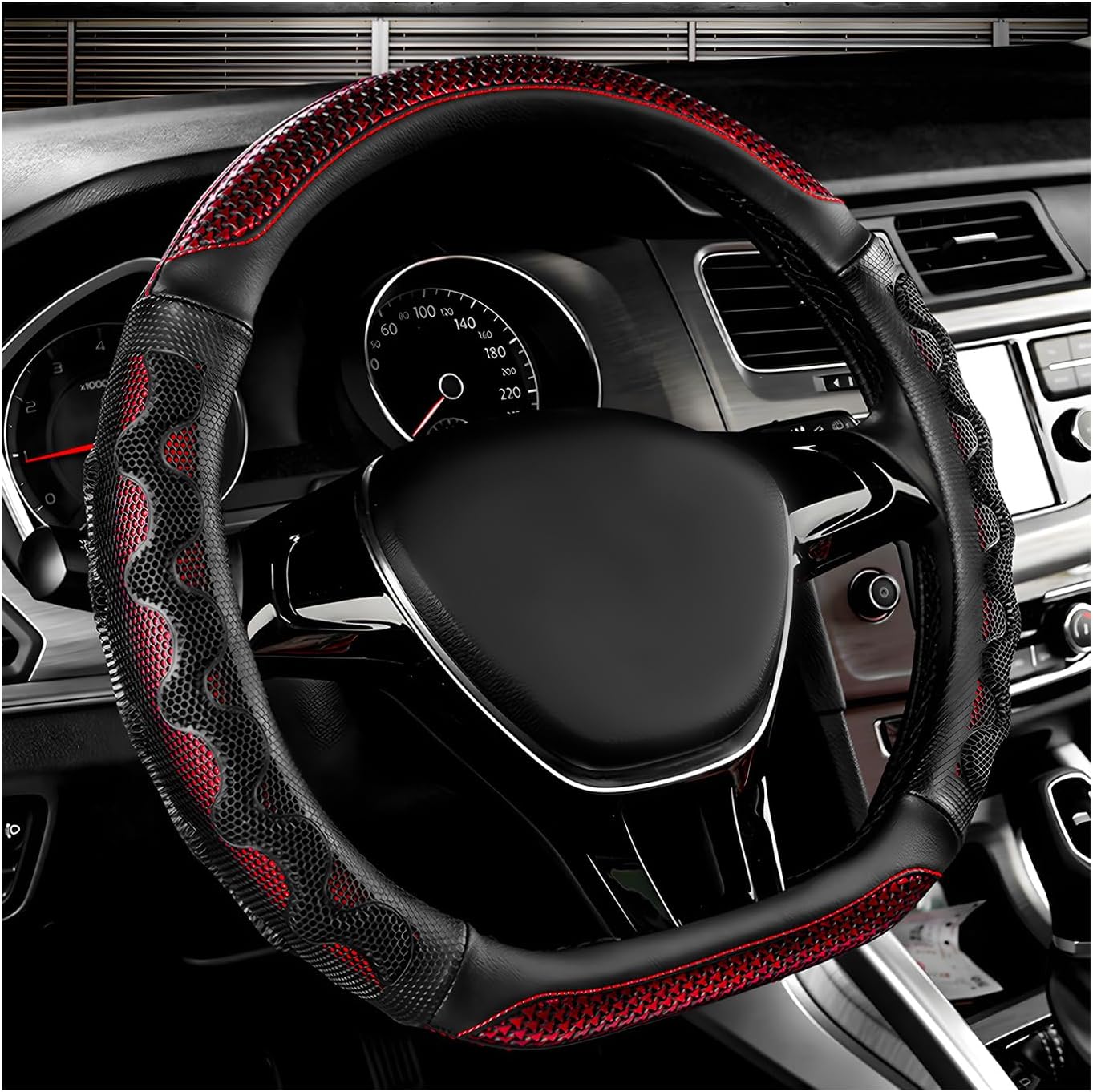 Funda volante cuero forma D 15" agarre 3D