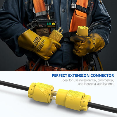 Conector eléctrico hembra 15A 125V NEMA 5-15R UL amarillo