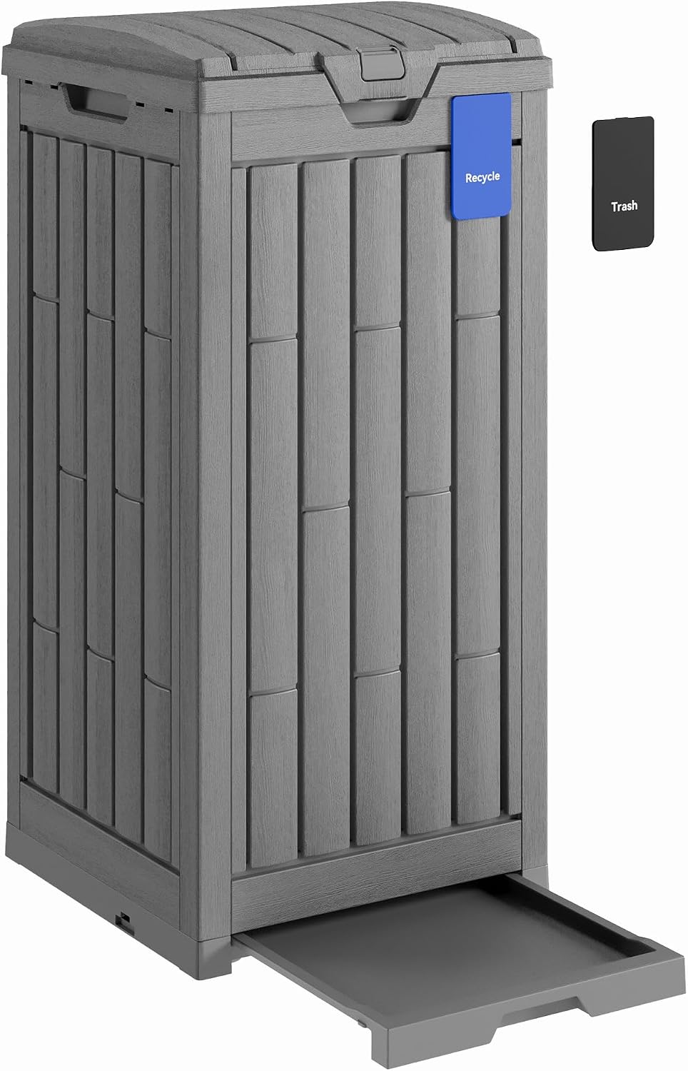 Cubo basura exterior 38gal resina impermeable tapa