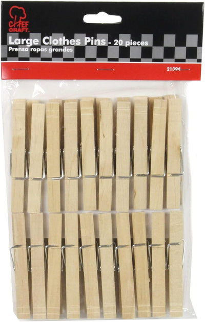 Set 20 Alfileres Madera Abedul Color Natural
